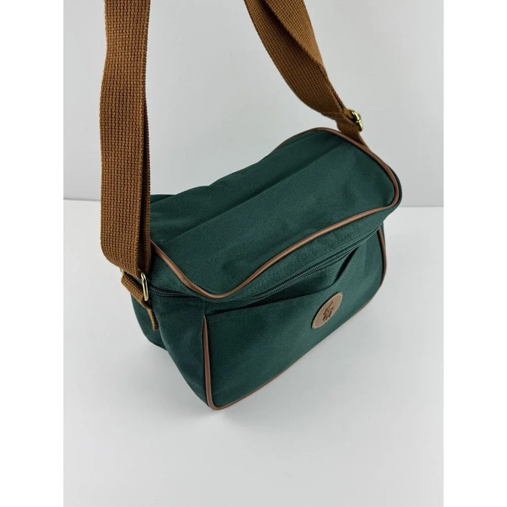 Vintage Polo Ralph Lauren Green Canvas Toiletry Shoulder Bag Cosmetics Fanny